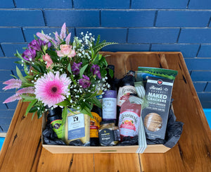 Flowers, Food and your Favourite Drink GIFT Hamper