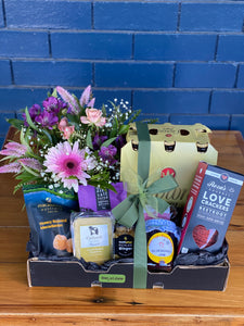 Flowers, Food and your Favourite Drink GIFT Hamper