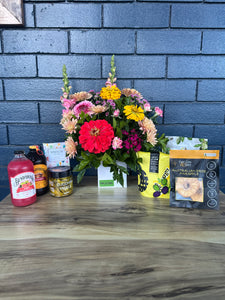 Flowers, Food and your Favourite Drink GIFT Hamper