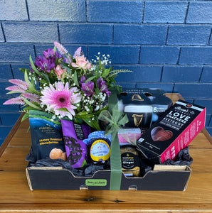 Flowers, Food and your FAV Drink GIFT Hamper